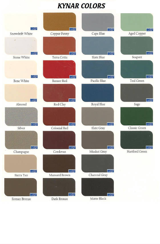 Kynar Metal Roof Color Chart
